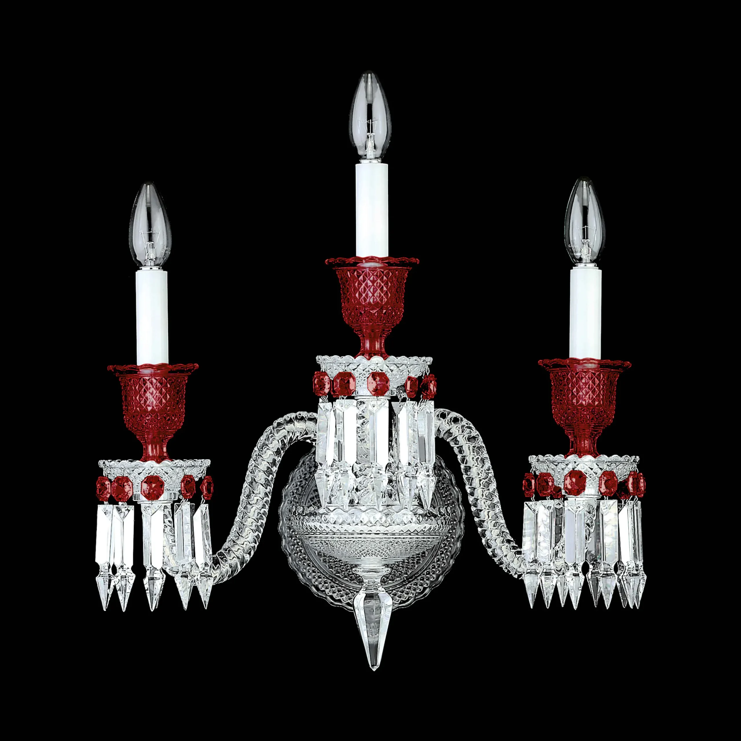 Appliques-Baccarat Applique Zénith Clair et Rouge (3L)