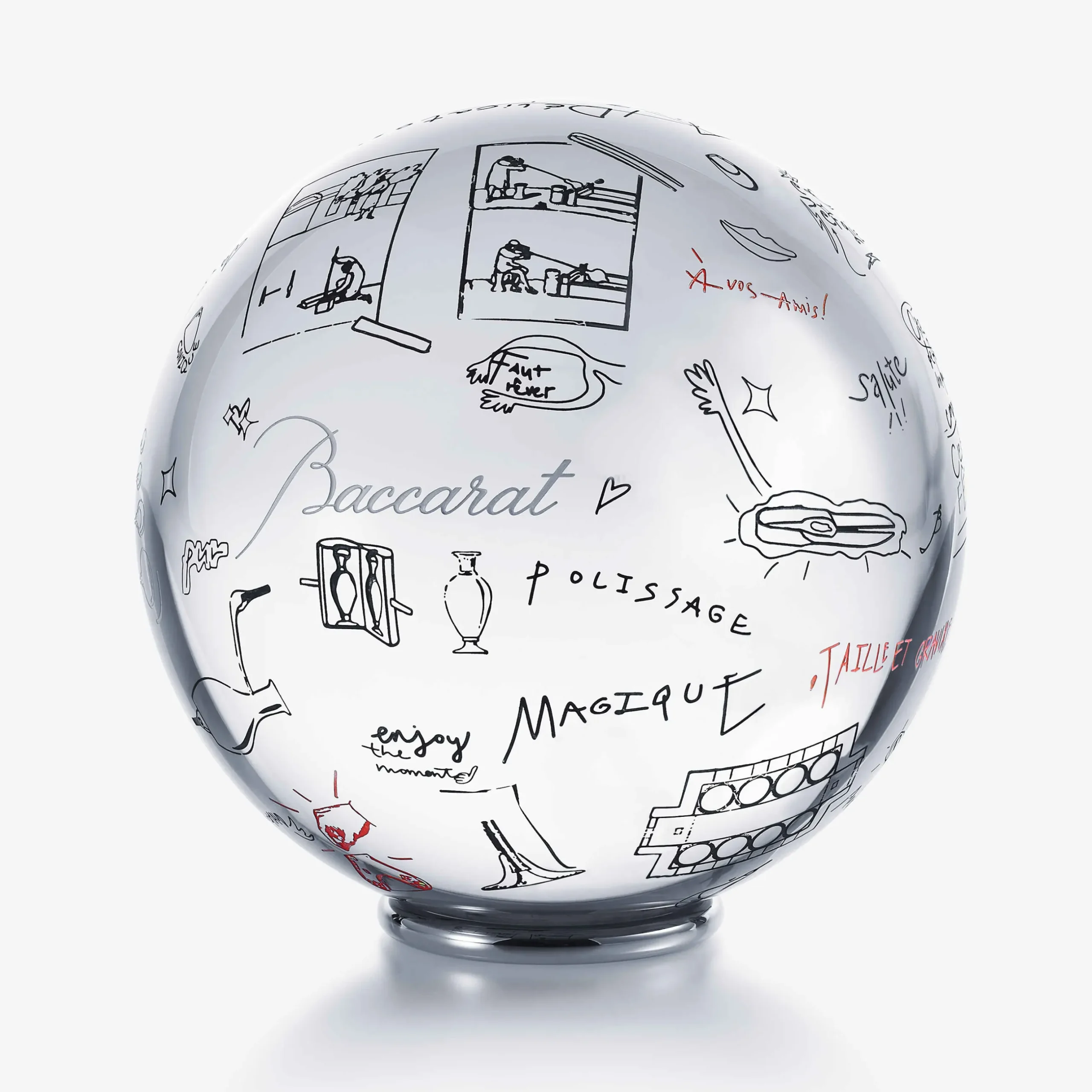 Accessoires De Bureau|Objets De Décoration-Baccarat Boule de Cristal Sirius Harry Nuriev