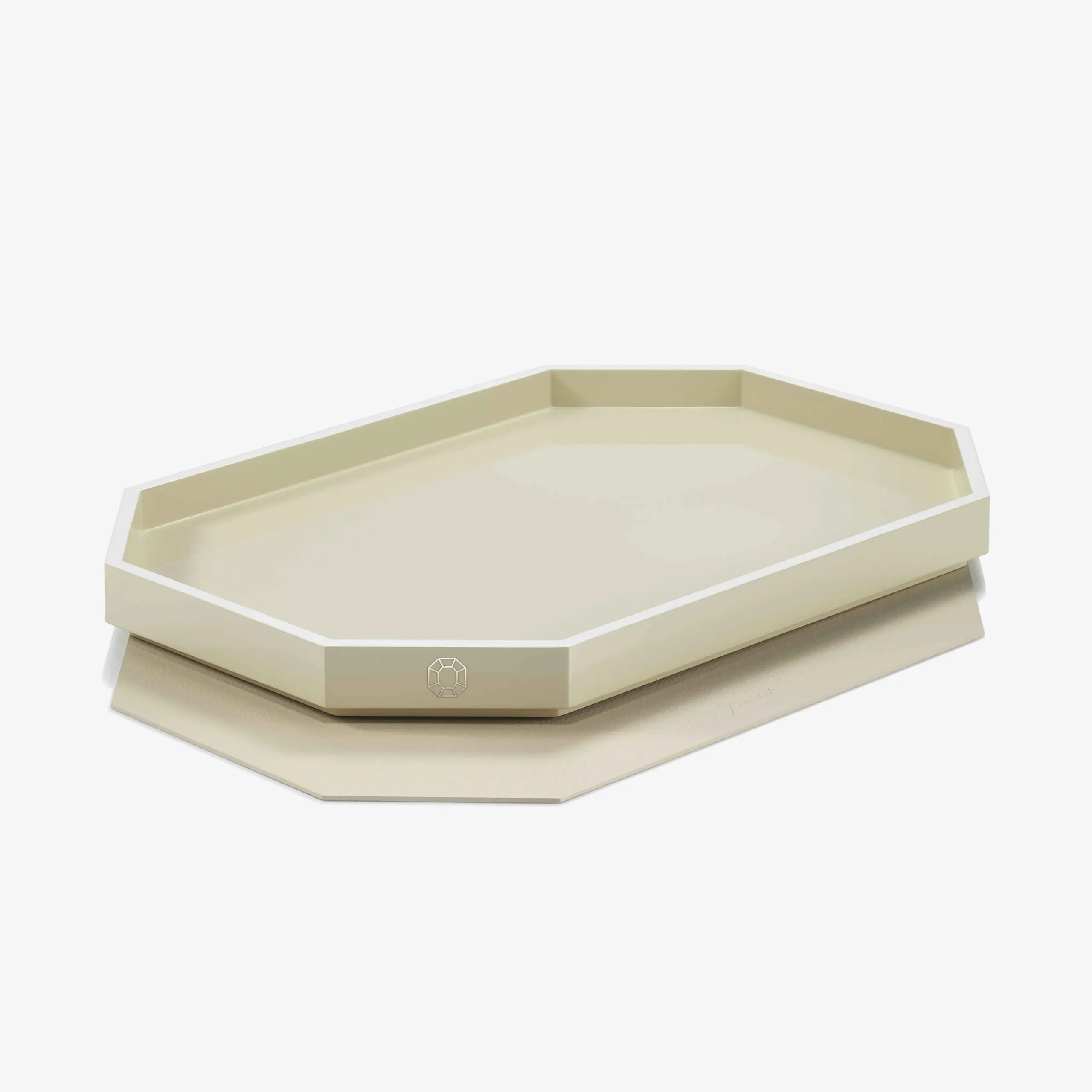 Plateaux Et Dessous De Verre-Baccarat Plateau Octogone L Ivoire