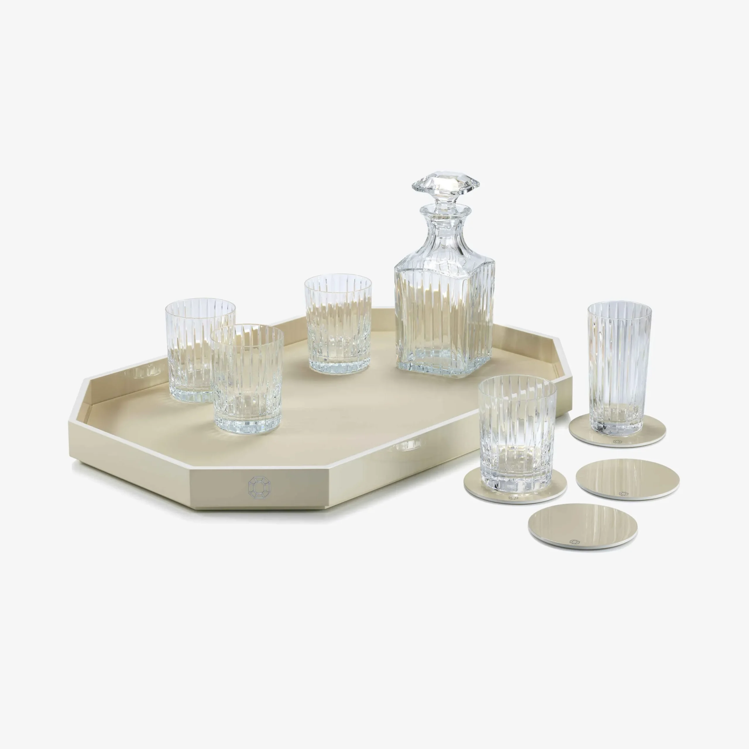 Plateaux Et Dessous De Verre-Baccarat Plateau Octogone L Ivoire