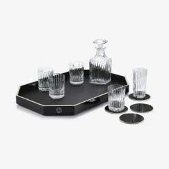 Plateaux Et Dessous De Verre-Baccarat Plateau Octogone L Noir