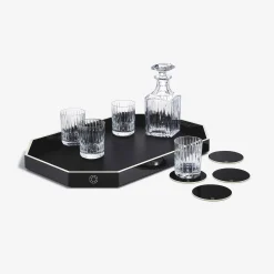 Plateaux Et Dessous De Verre-Baccarat Plateau Octogone L & Dessous De Verre X4 & Gobelets & Carafe À Whisky Harmonie | France