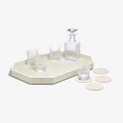 Plateaux Et Dessous De Verre-Baccarat Plateau Octogone L & Dessous De Verre X4 & Gobelets & Carafe À Whisky Harmonie | France