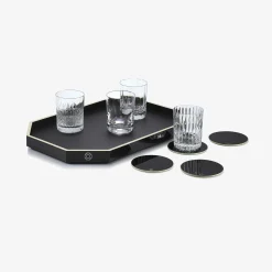Plateaux Et Dessous De Verre-Baccarat Plateau Octogone M Noir