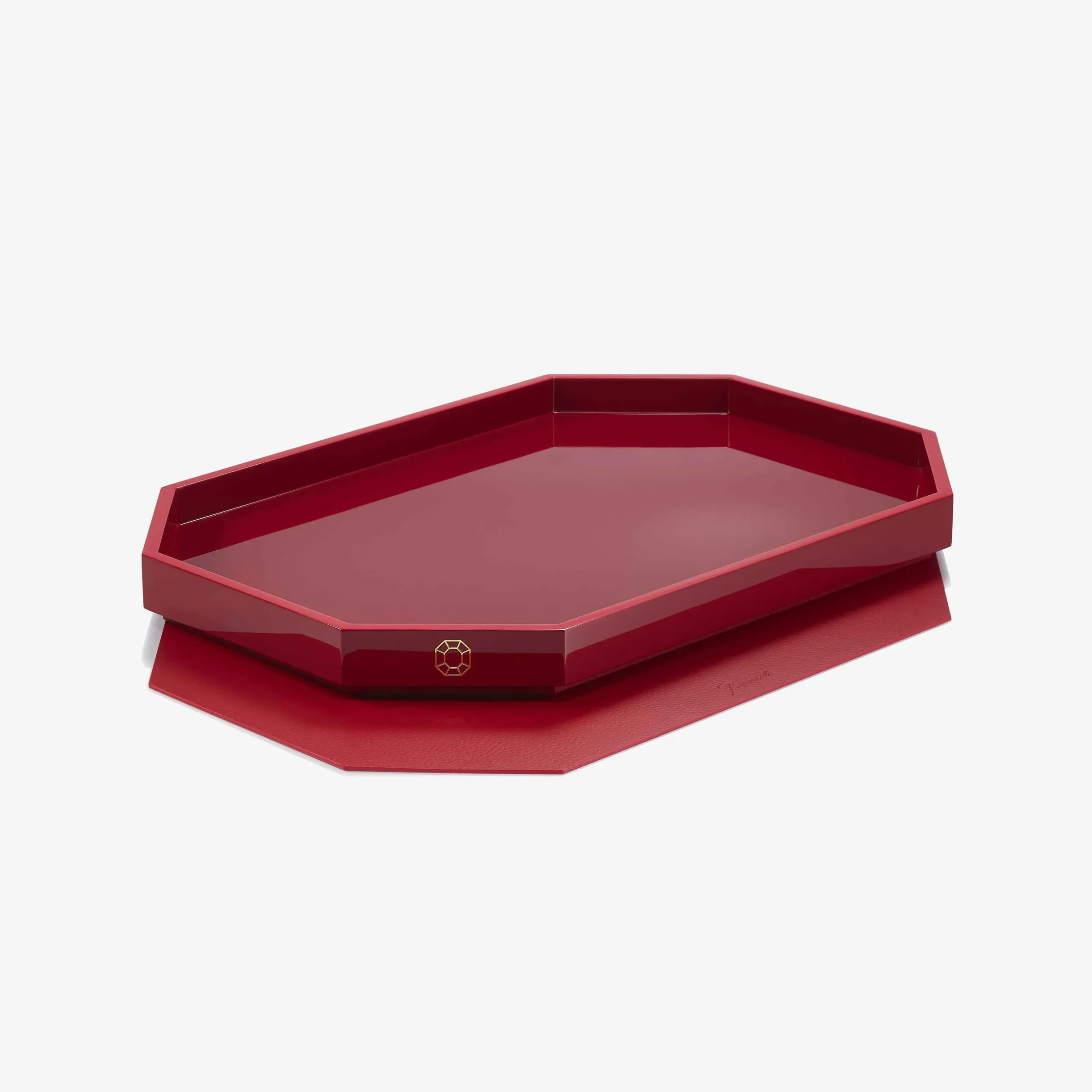 Accessoires|Accessoires-Baccarat Plateau Octogone M Rouge