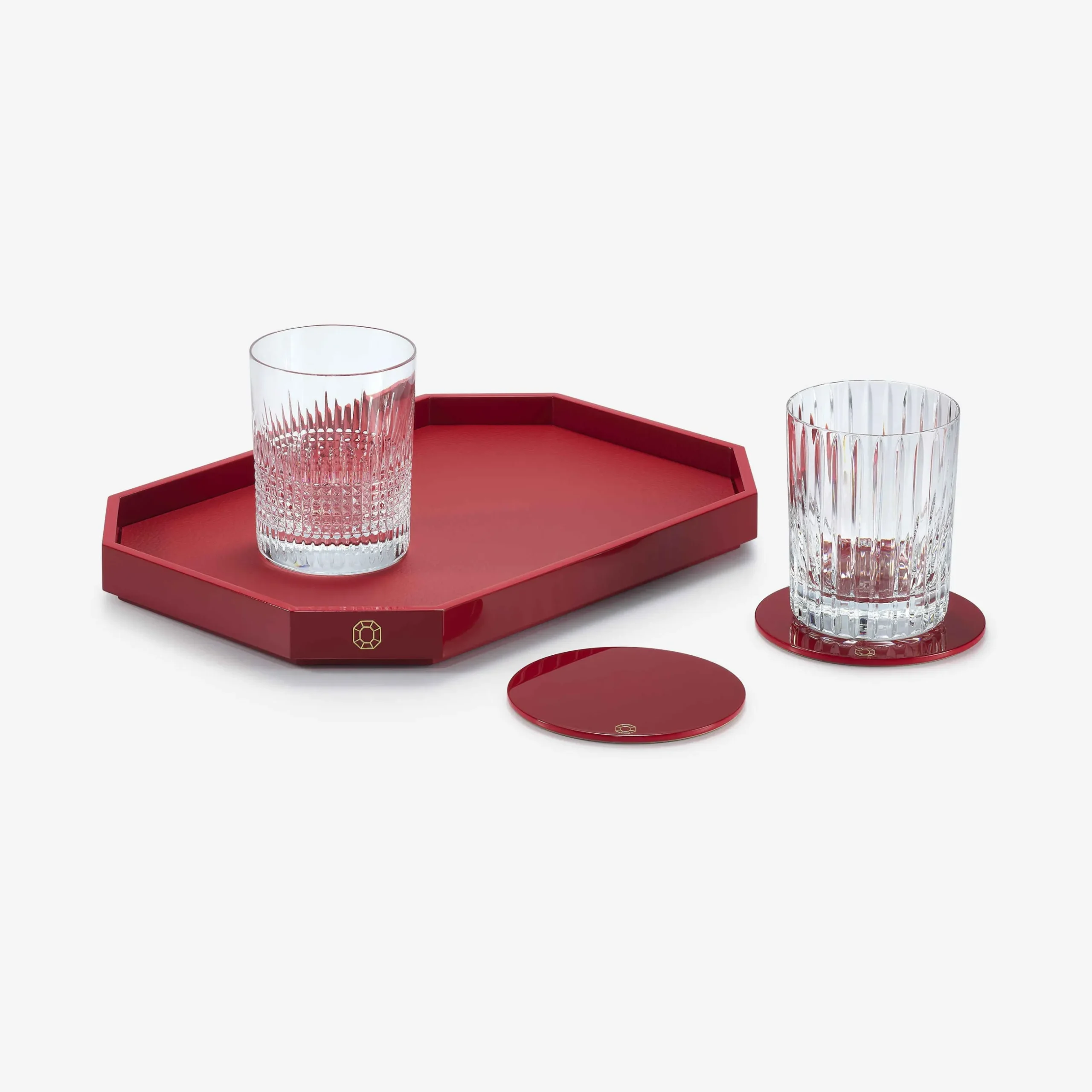 Accessoires|Accessoires-Baccarat Plateau Octogone M Rouge