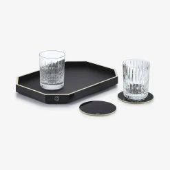 Plateaux Et Dessous De Verre-Baccarat Plateau Octogone S Noir